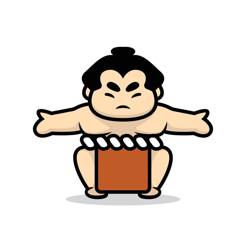 linda mascota de atlet de sumo vector