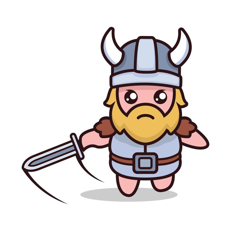 linda mascota vikinga vector