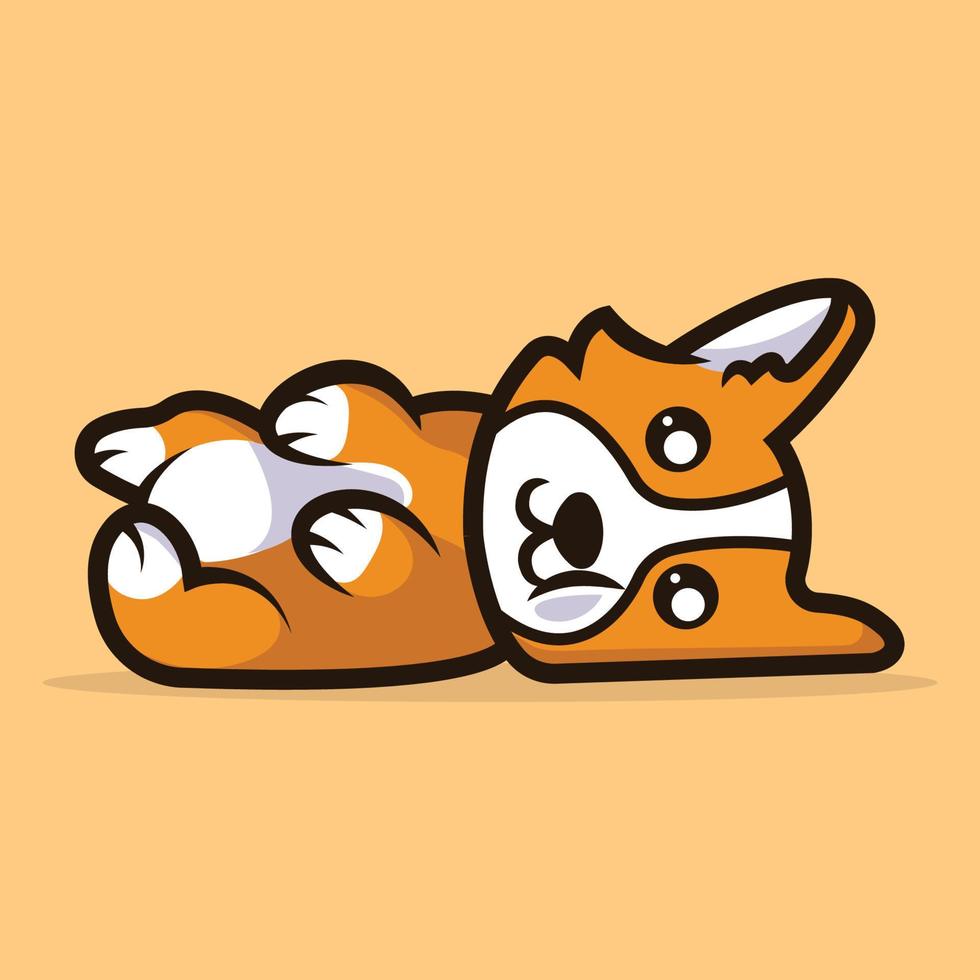 Cute corgi dog mascot illustration vector