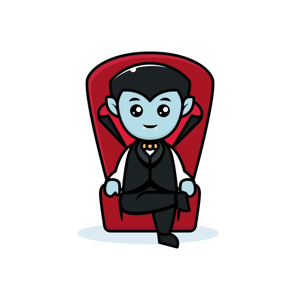 Cute Dracula male mascot vector