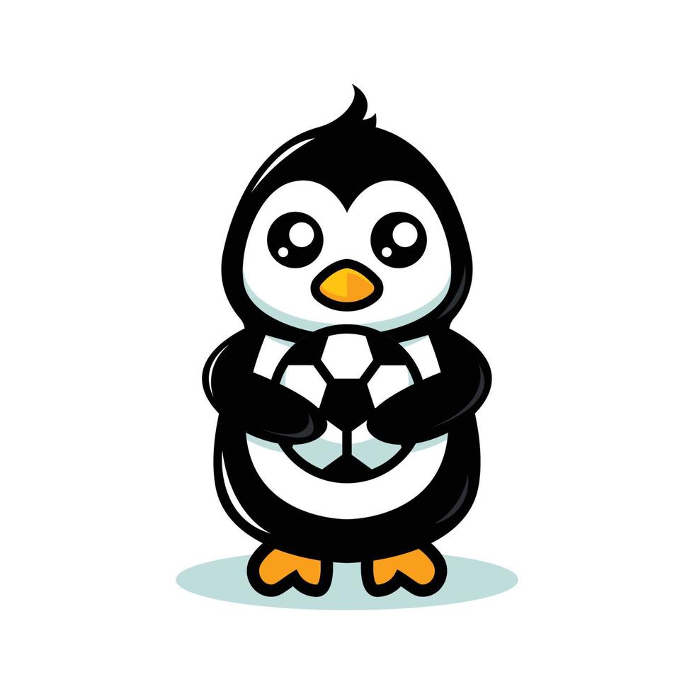 tema lindo de la escuela de la mascota del pingüino vector