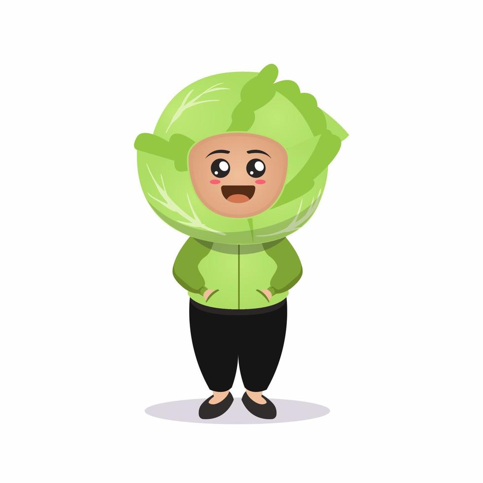 cute vegetable costume mascot vector