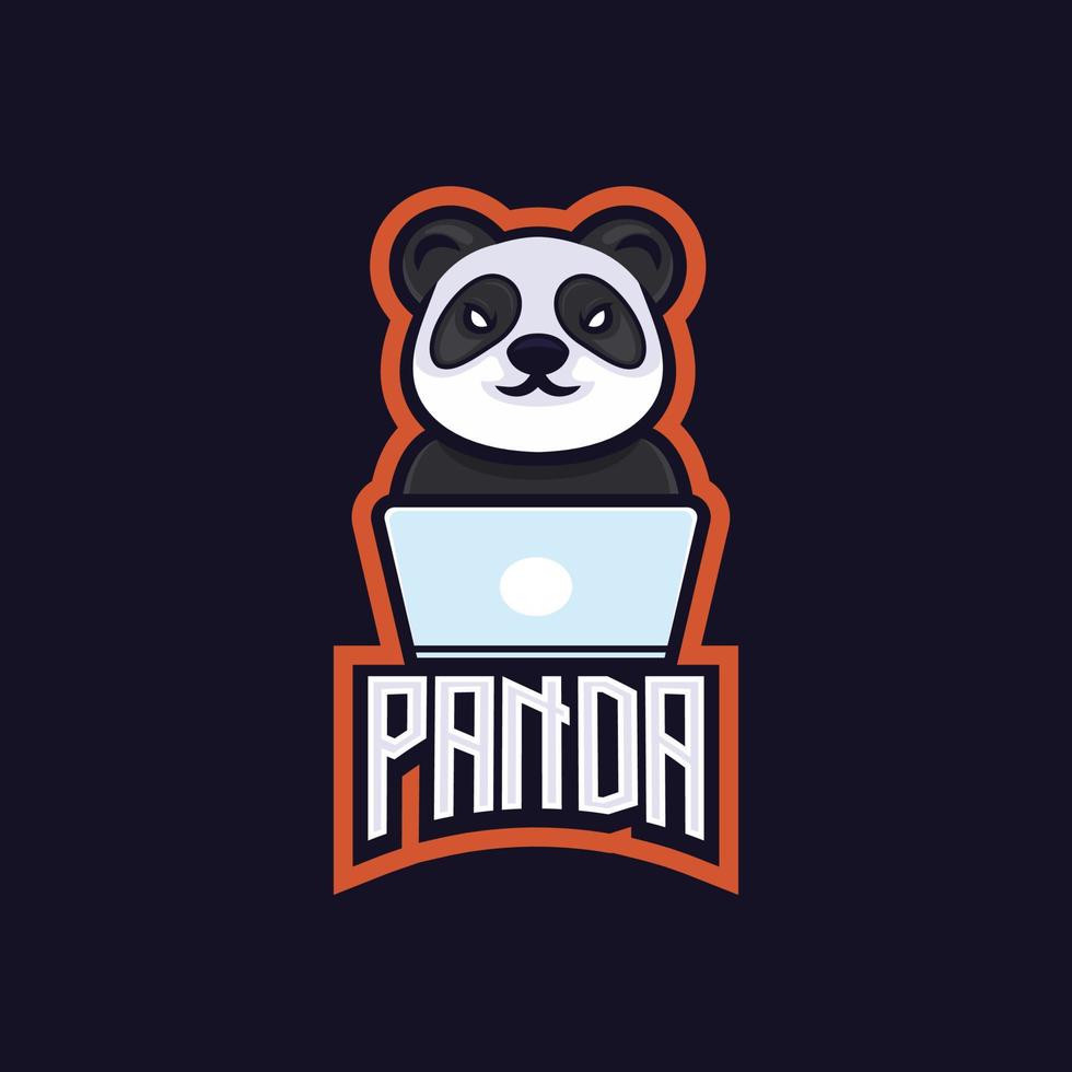 insignia del logotipo de panda esport vector