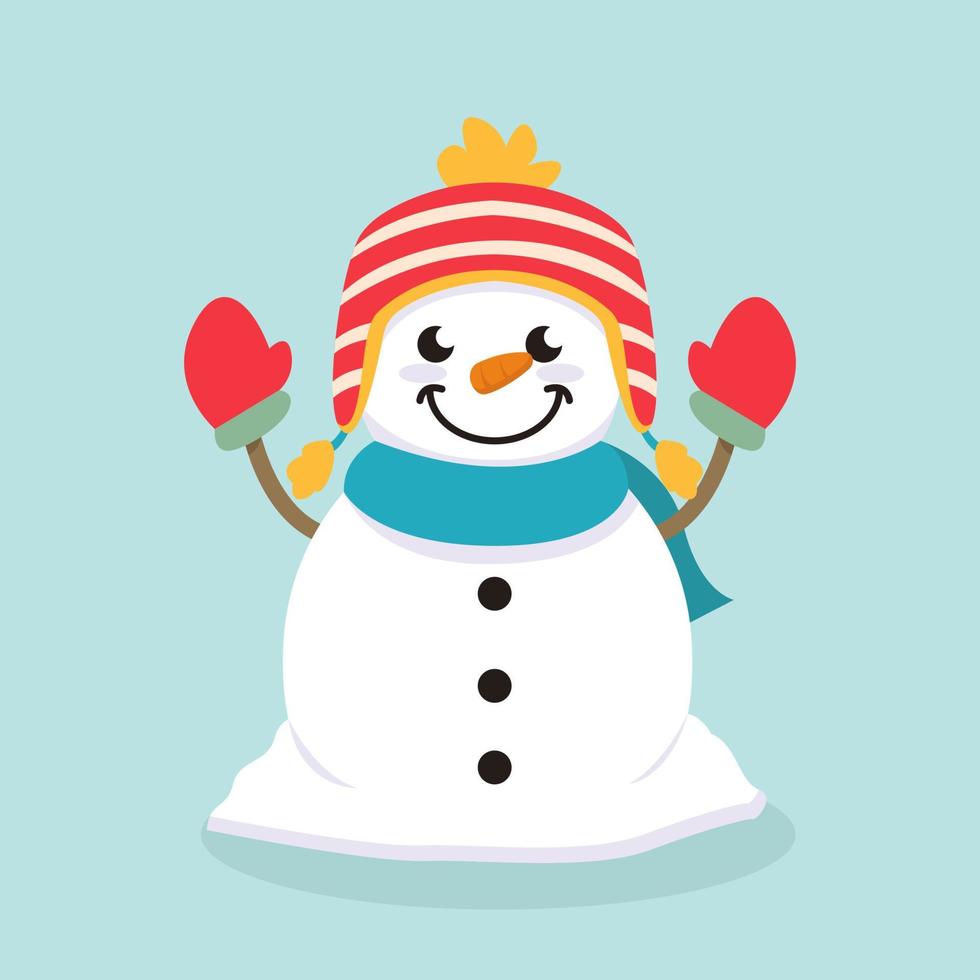 Cute Snowman winter mascot vector