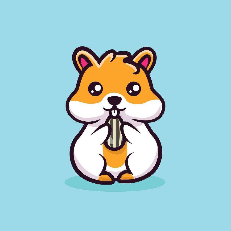 Cute little hamster mascot design vector