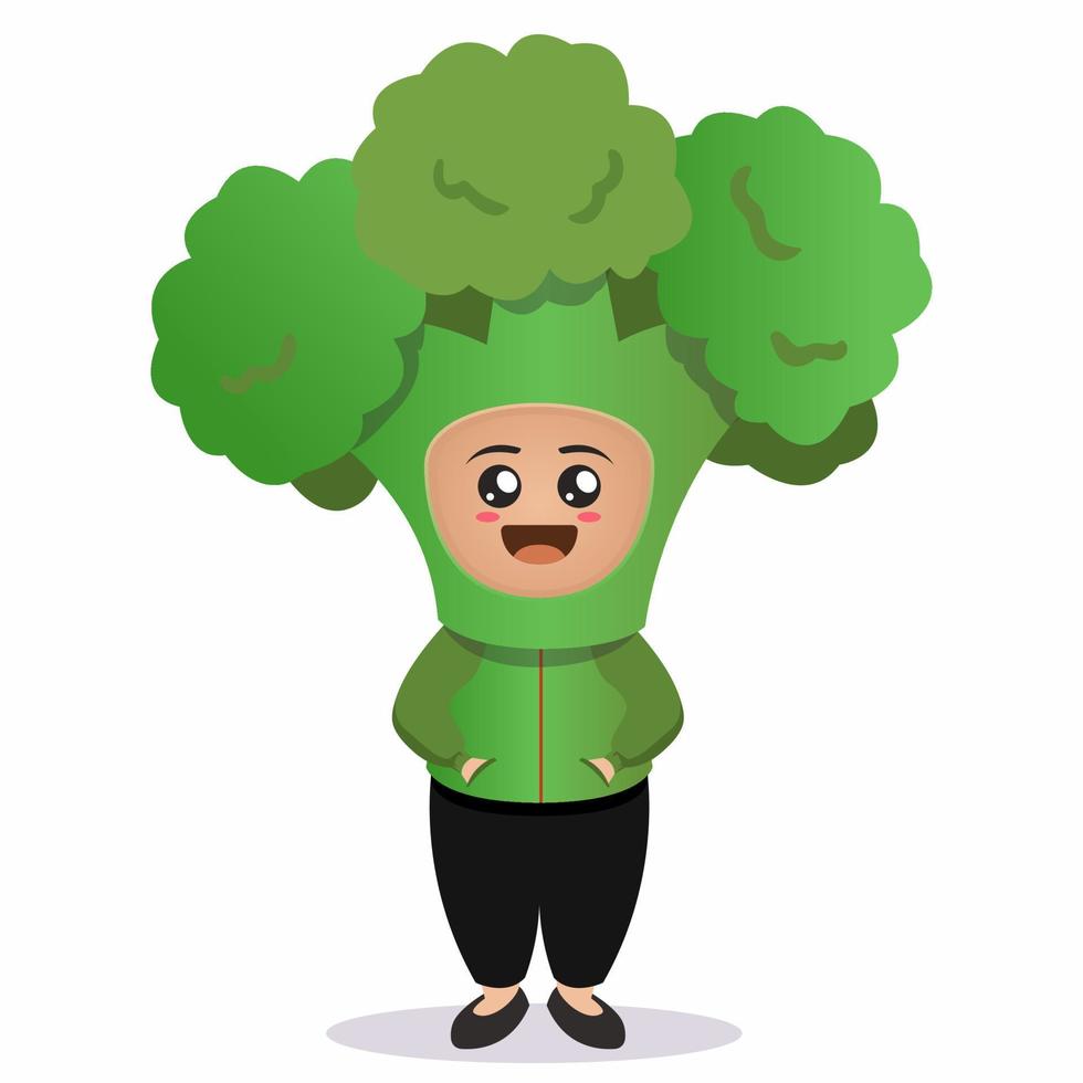 cute vegetable costume mascot vector