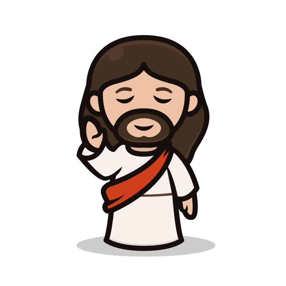 Cute jesus christian mascot vector