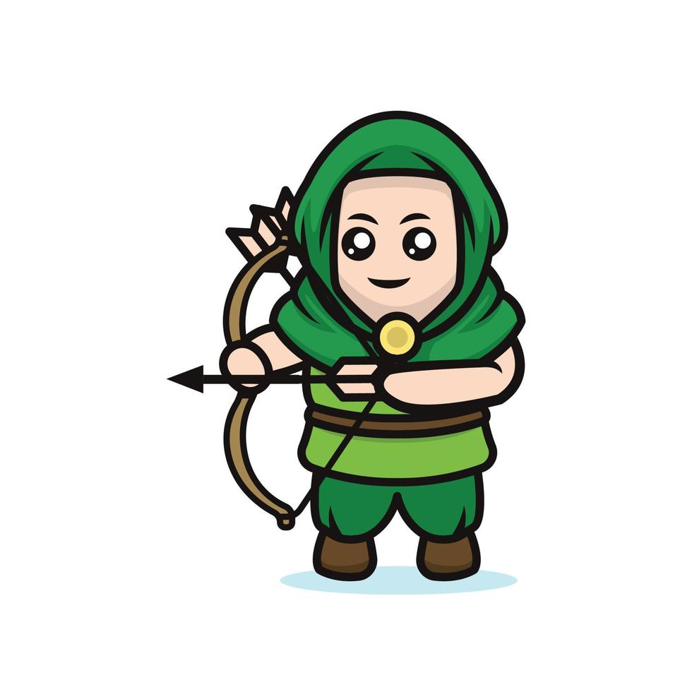Cute Archer mascot vector