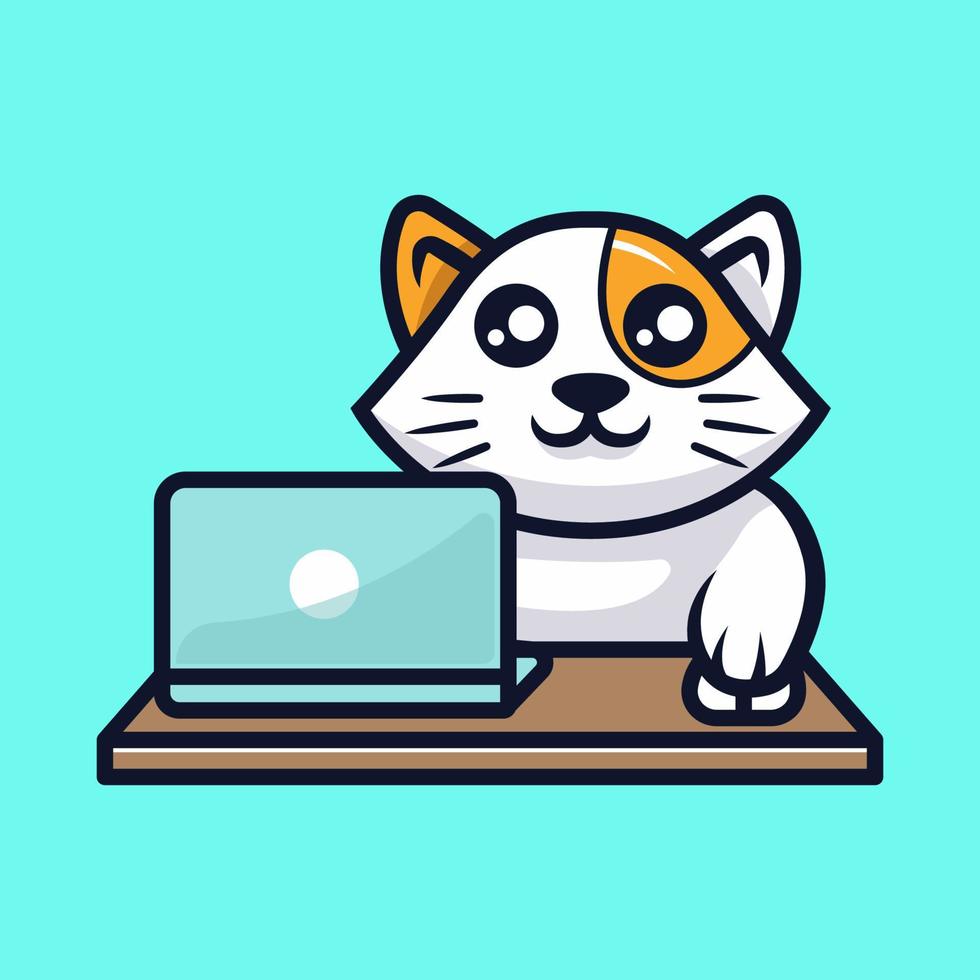 ilustración de vector de mascota de gato lindo