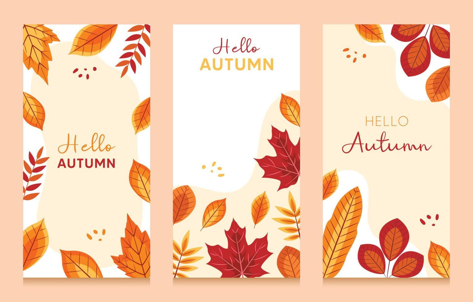 conjunto de banner floral de otoño vector