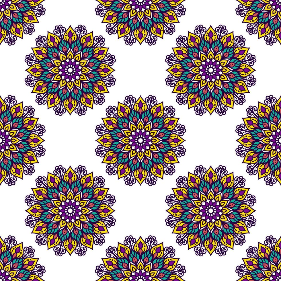 Mandala abstract geometric ethnic seamless pattern design. Aztec fabric carpet mandala Textile decorations wallpaper. Tribal boho native mandala turkey traditional embroidery vector background.