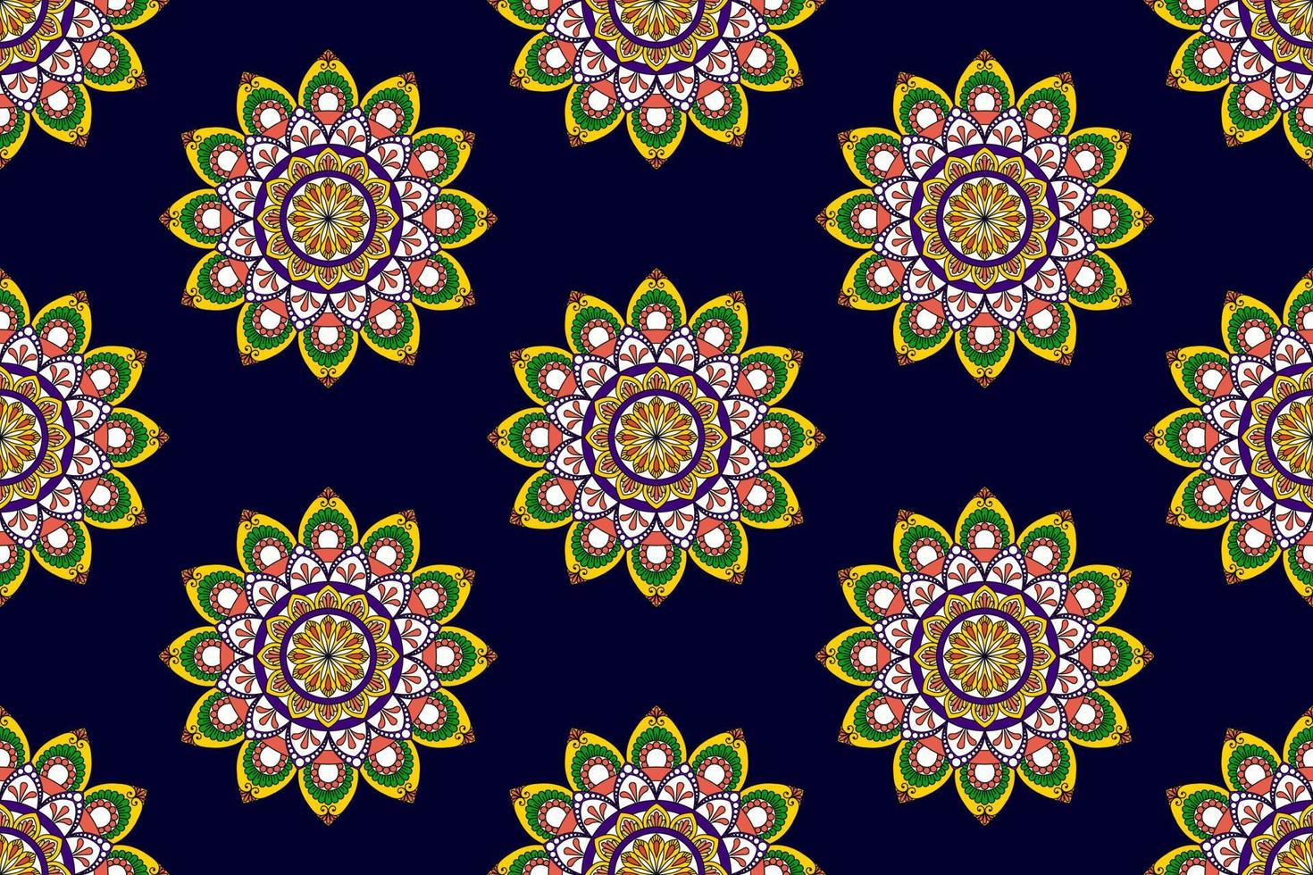 mandala abstracto geométrico étnico diseño de patrones sin fisuras. tela azteca alfombra mandala textiles decoraciones papel tapiz. tribal boho nativo mandala pavo bordado tradicional fondo vectorial. vector