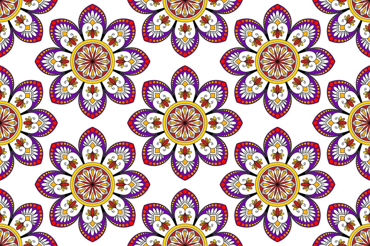 Mandala abstract geometric ethnic seamless pattern design. Aztec fabric carpet mandala Textile decorations wallpaper. Tribal boho native mandala turkey traditional embroidery vector background.