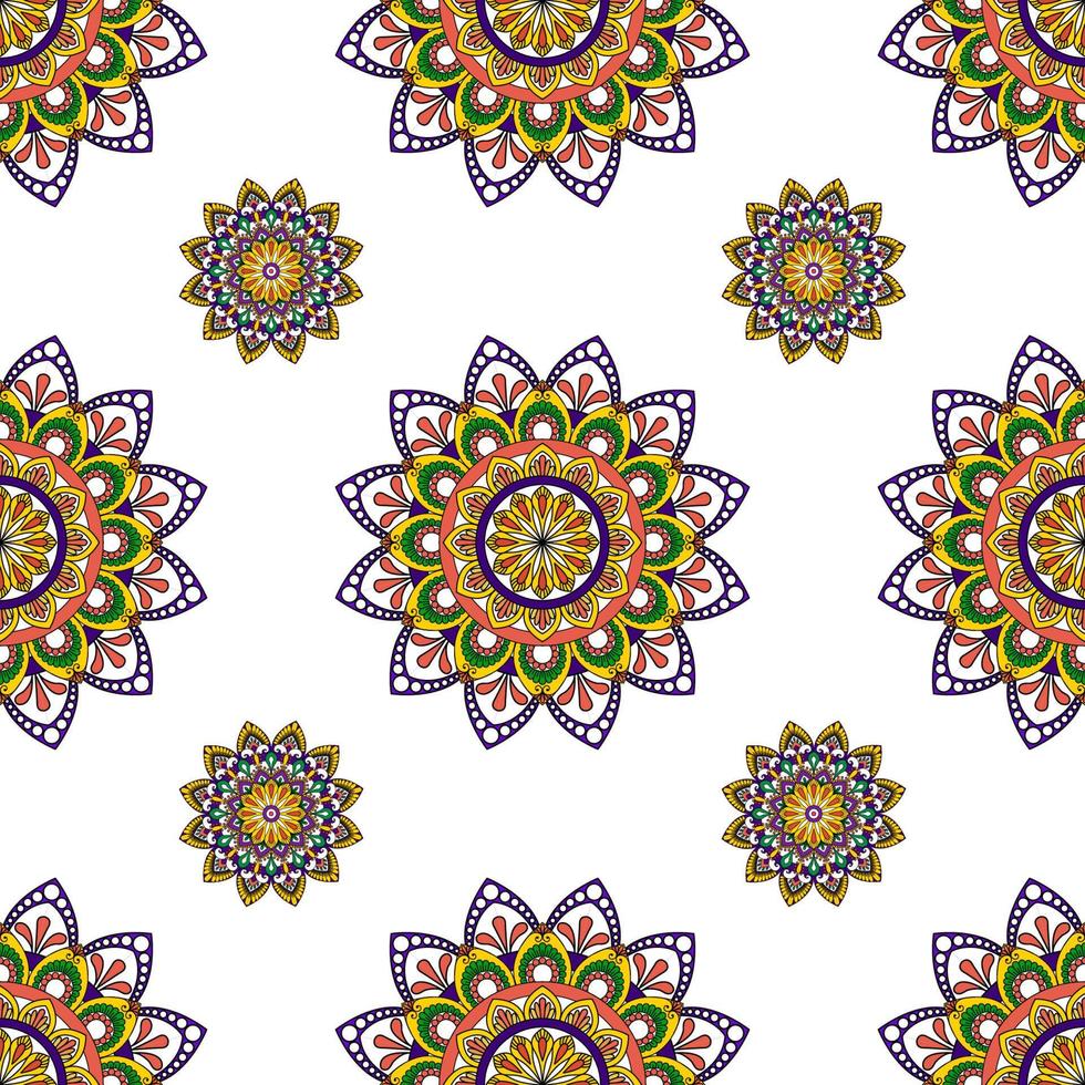 Mandala abstract geometric ethnic seamless pattern design. Aztec fabric carpet mandala Textile decorations wallpaper. Tribal boho native mandala turkey traditional embroidery vector background.