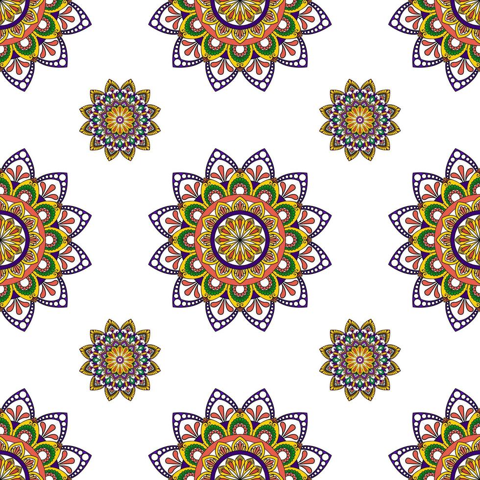 mandala abstracto geométrico étnico diseño de patrones sin fisuras. tela azteca alfombra mandala textiles decoraciones papel tapiz. tribal boho nativo mandala pavo bordado tradicional fondo vectorial. vector