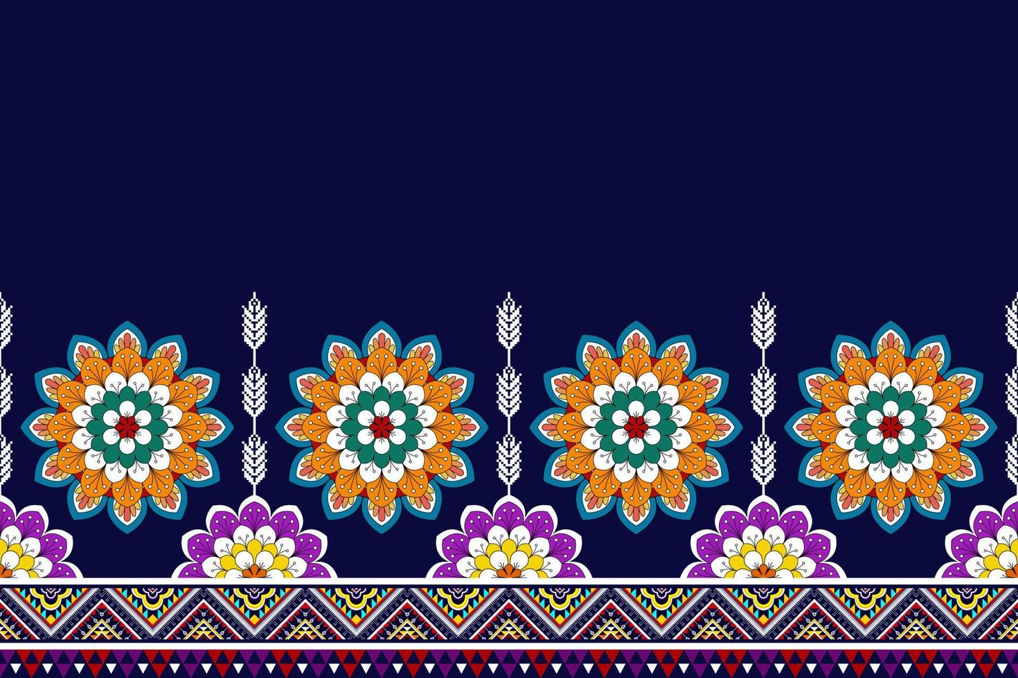 ikat abstracto geométrico mandala étnico diseño de patrones sin fisuras. alfombra de tela azteca adornos de mandala decoraciones textiles papel tapiz. tribal boho nativo mandalas turquía tradicional bordado vector