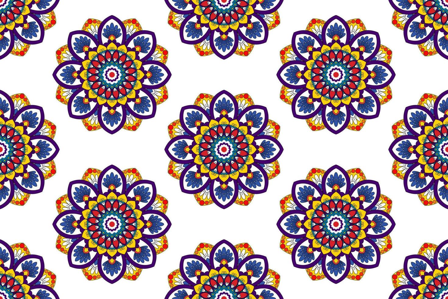Ikat abstract geometric mandala ethnic seamless pattern design. Aztec fabric carpet mandala ornaments textile decorations wallpaper. Tribal boho native mandalas turkey traditional embroidery vector