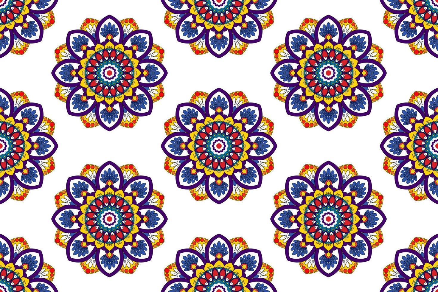 ikat abstracto geométrico mandala étnico diseño de patrones sin fisuras. alfombra de tela azteca adornos de mandala decoraciones textiles papel tapiz. tribal boho nativo mandalas turquía tradicional bordado vector