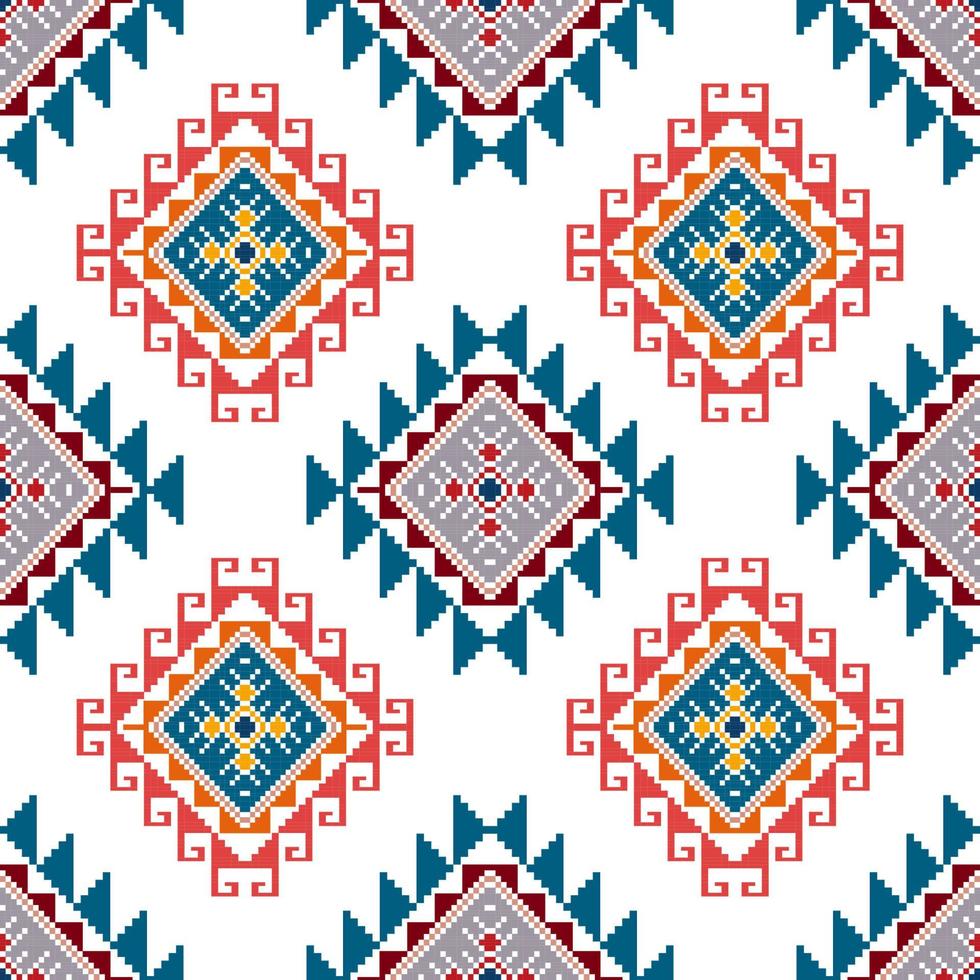 Abstract geometric motif ethnic seamless pattern design. Aztec fabric carpet mandala ornaments textile decorations wallpaper. Tribal boho native ethnic turkey traditional embroidery vector background