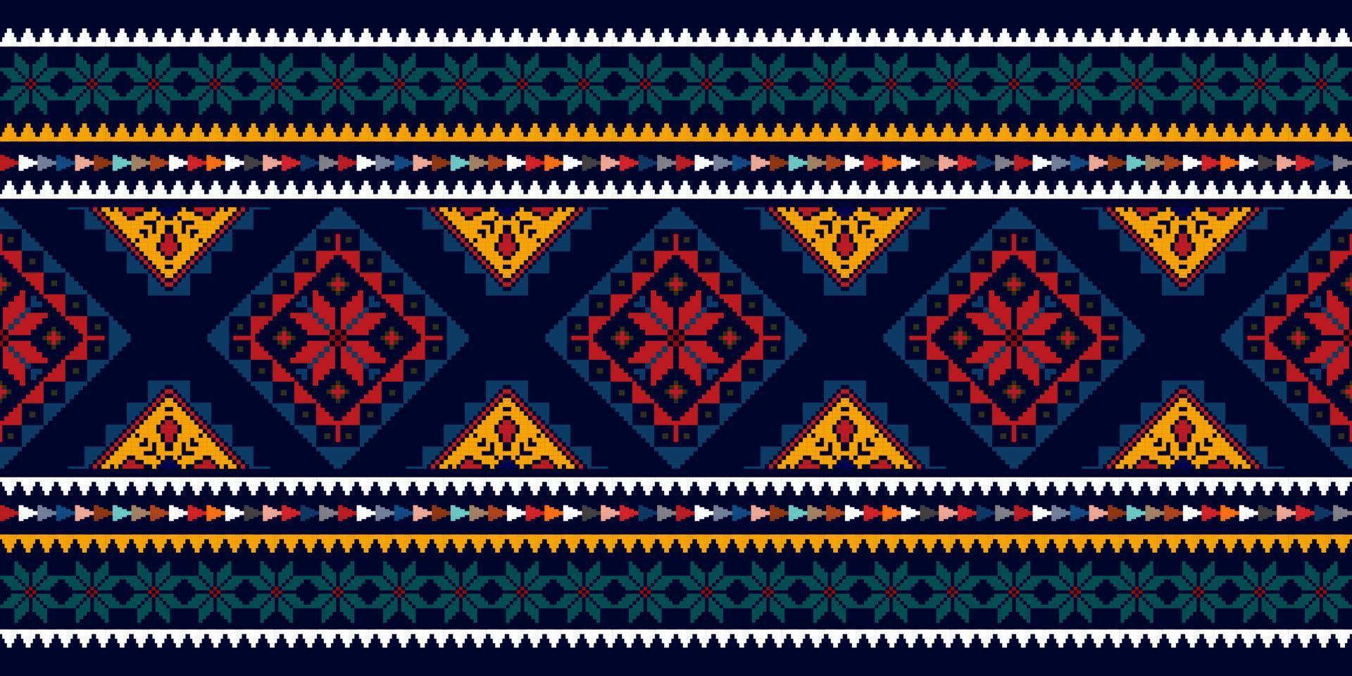 Abstract geometric motif ethnic seamless pattern design. Aztec fabric carpet mandala ornaments textile decorations wallpaper. Tribal boho native ethnic turkey traditional embroidery vector background