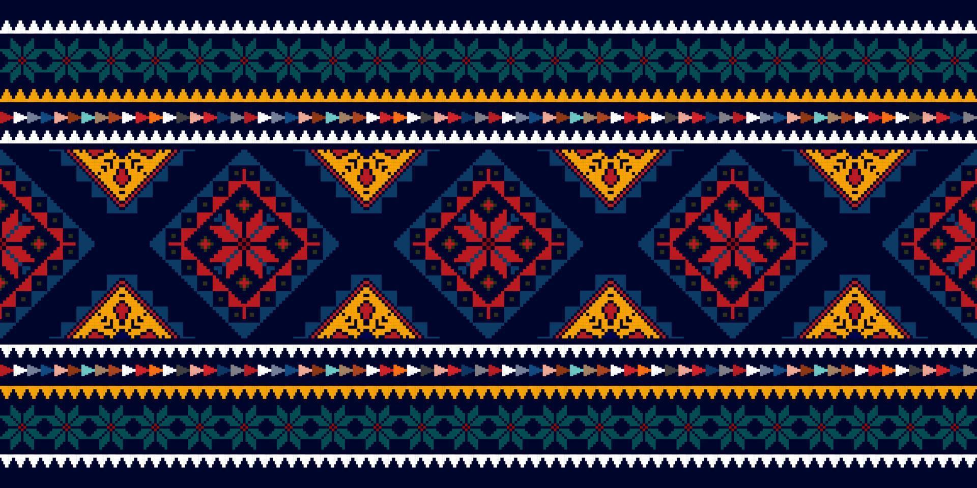 Abstract geometric motif ethnic seamless pattern design. Aztec fabric carpet mandala ornaments textile decorations wallpaper. Tribal boho native ethnic turkey traditional embroidery vector background