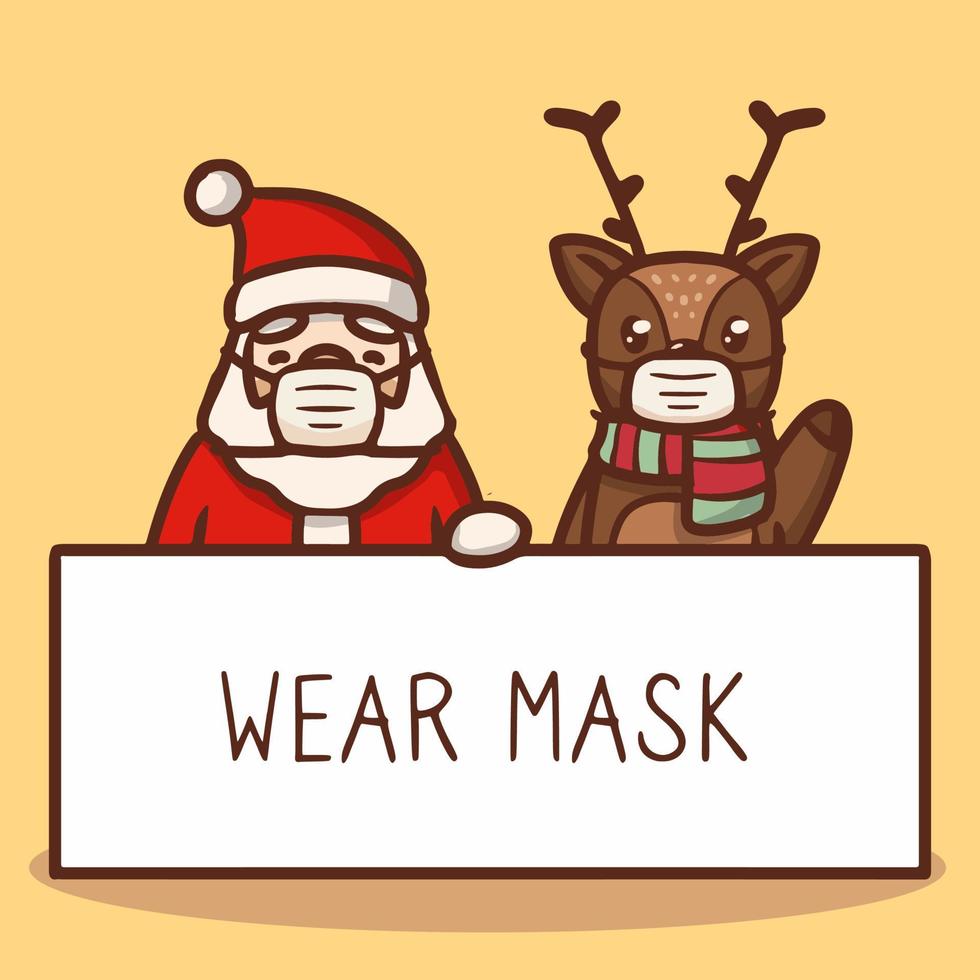 Face mask santa claus mascot vector