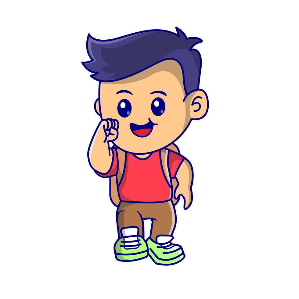 lindo niño regreso a la escuela clipart vector