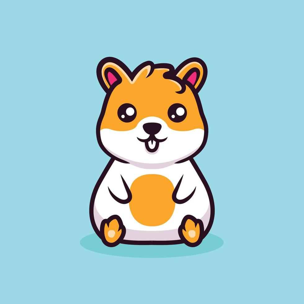 Cute little hamster mascot design vector