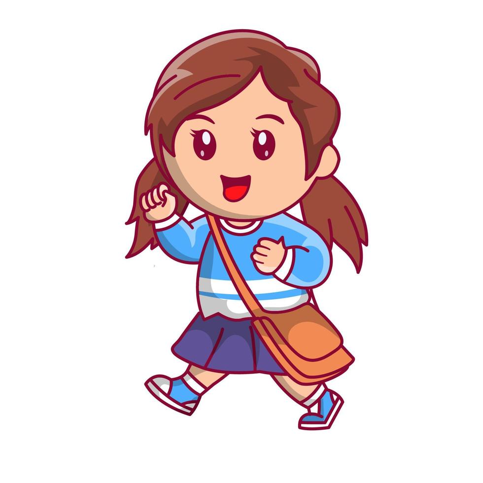 Cute kid back to school clipart vector