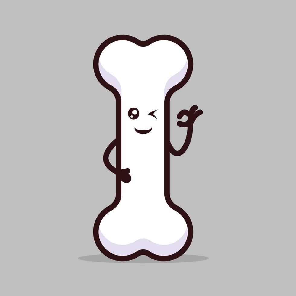 Cute bone mascot vector