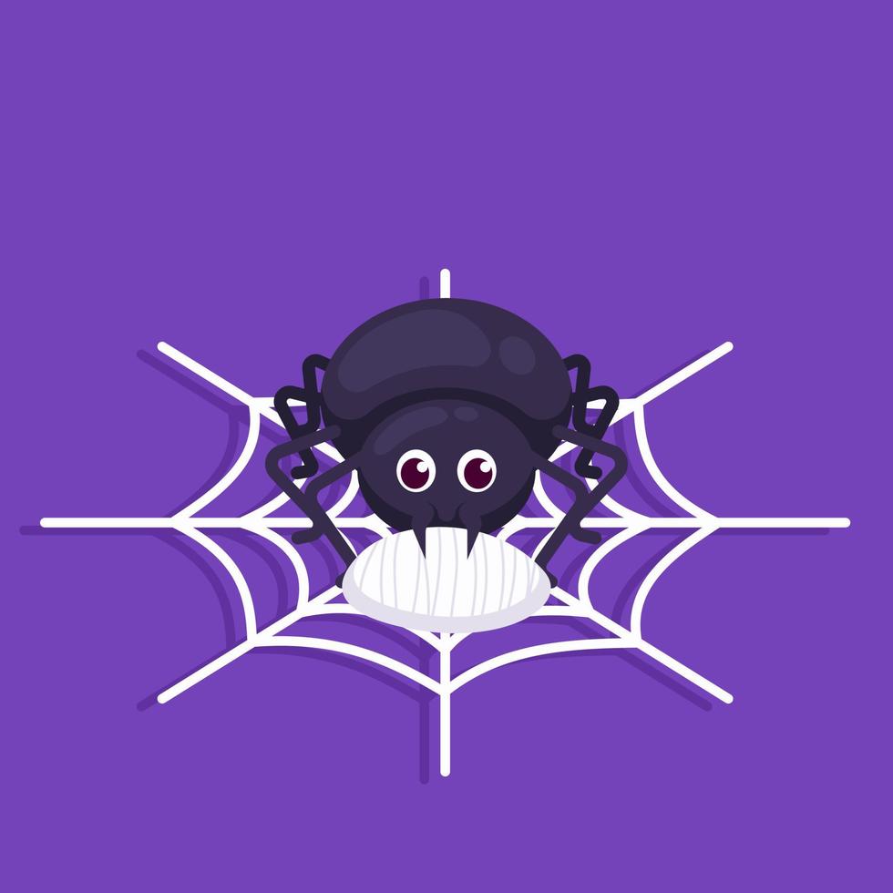 lindo diseño de araña púrpura vector