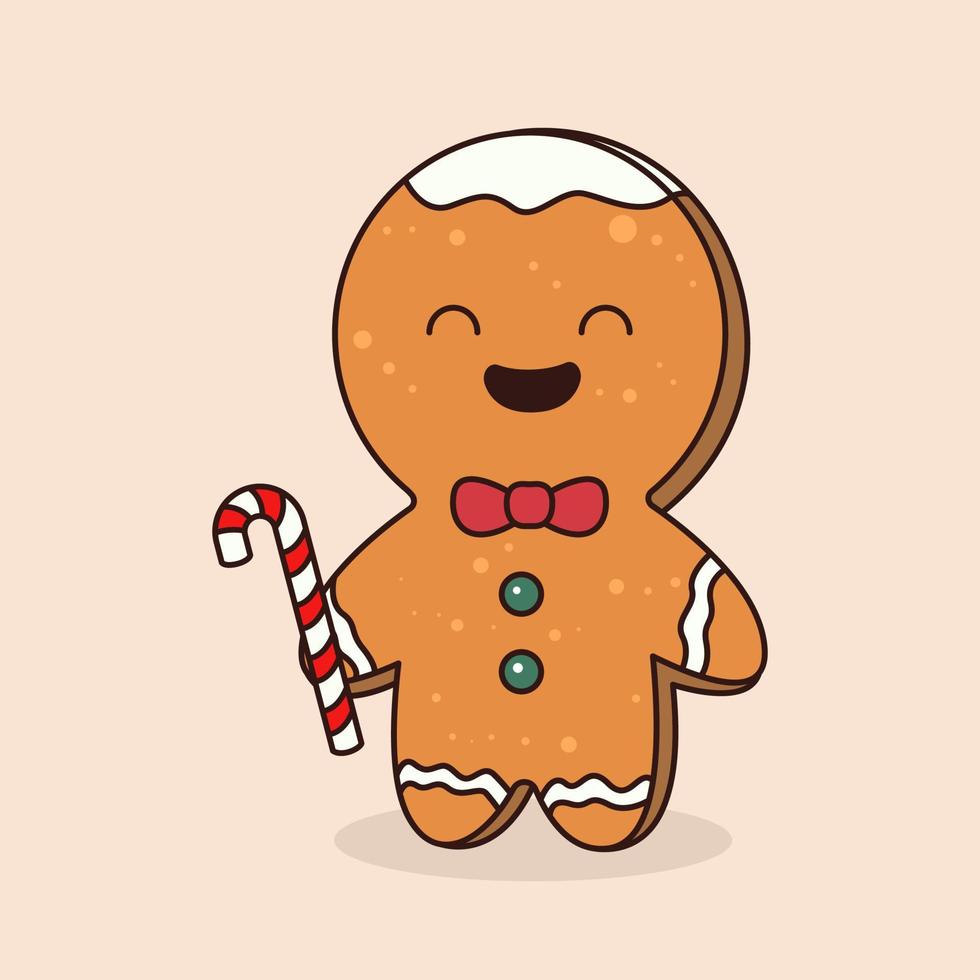 Cute gingerbread mascot vector