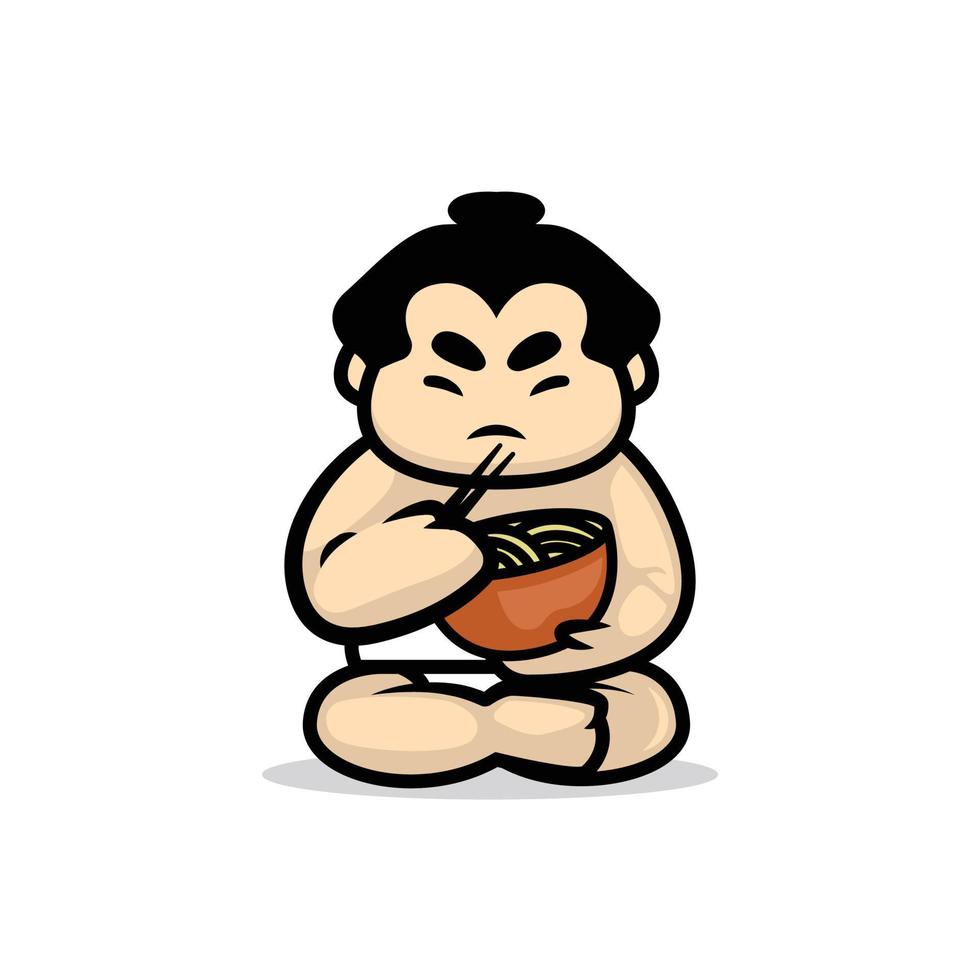 Cute sumo atlet mascot vector