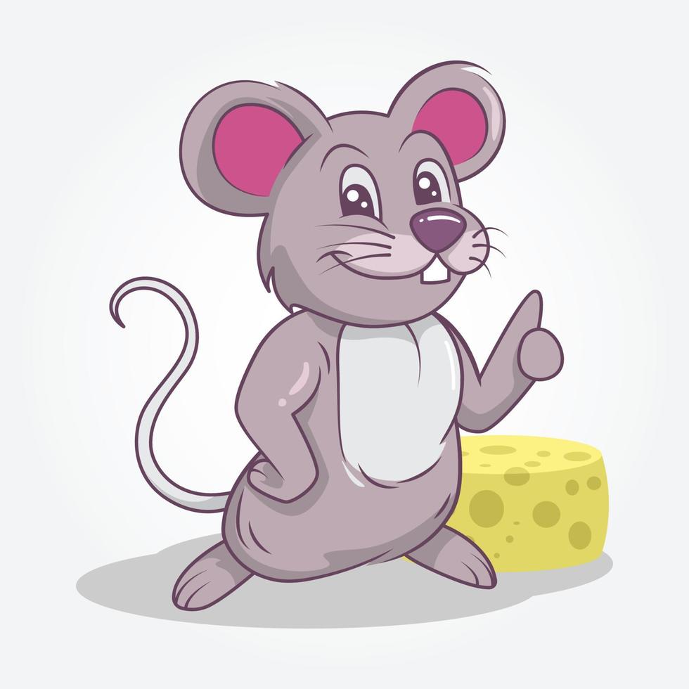 Mouse cute illustration hand drawn style vector