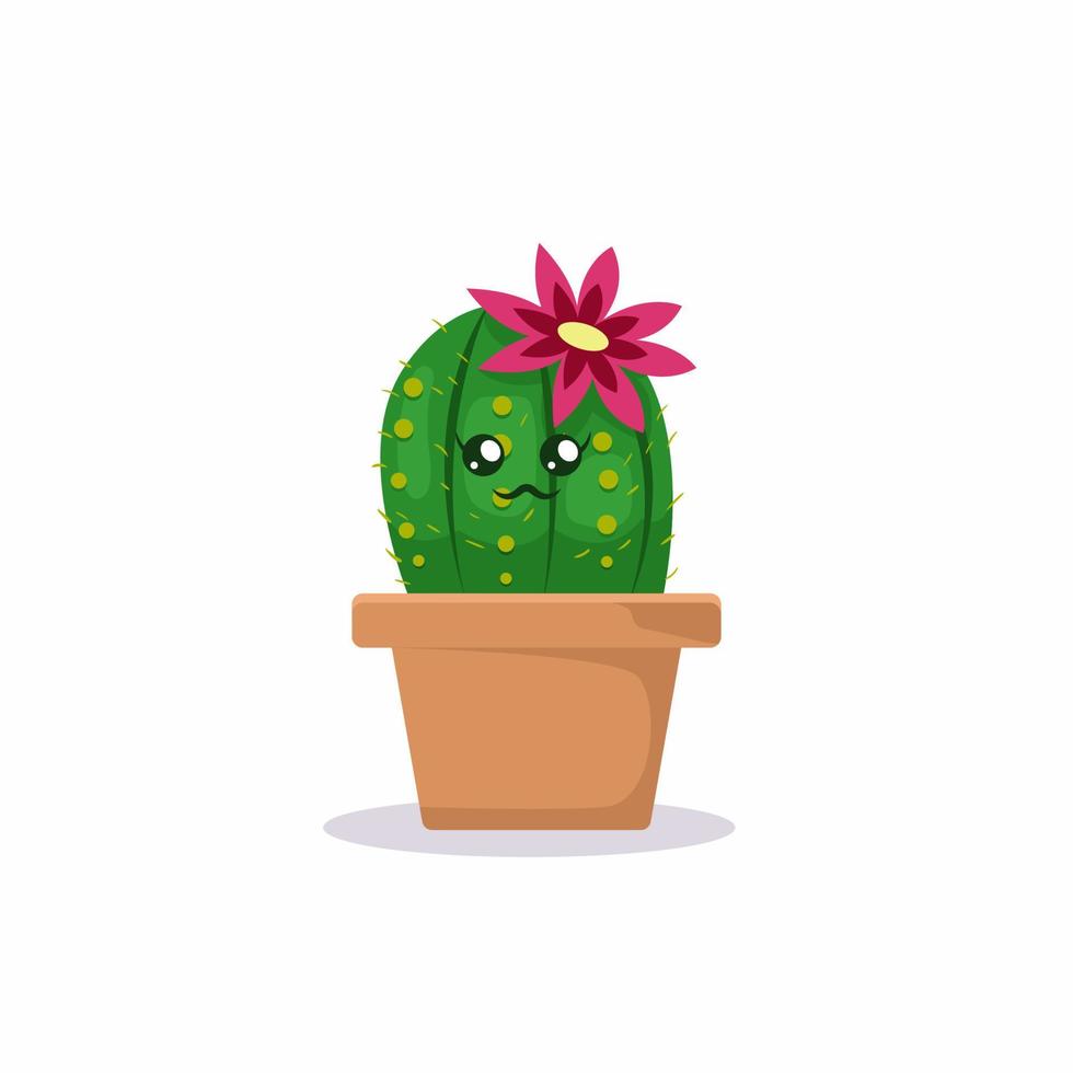 mascota de cactus plat vector