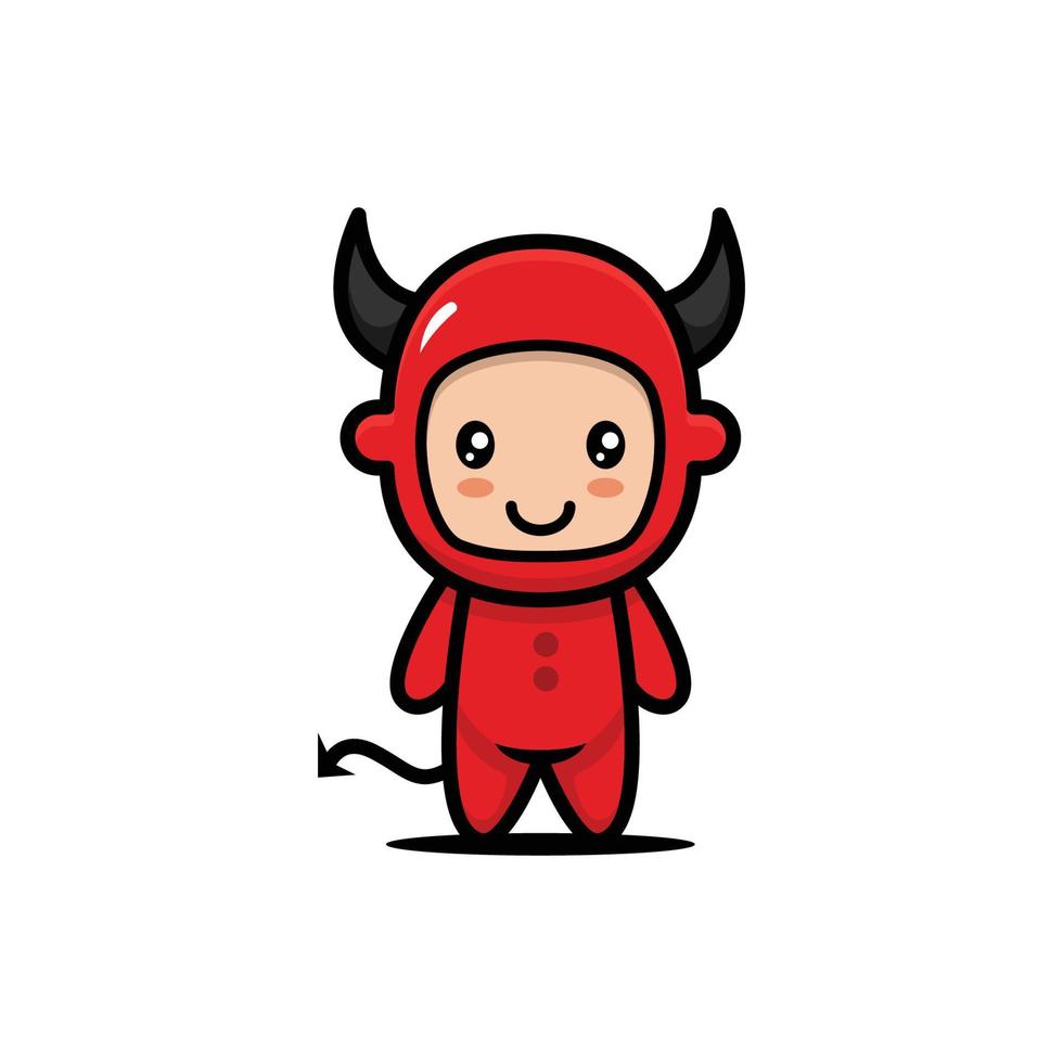 Cute kid with Halloween costume vector