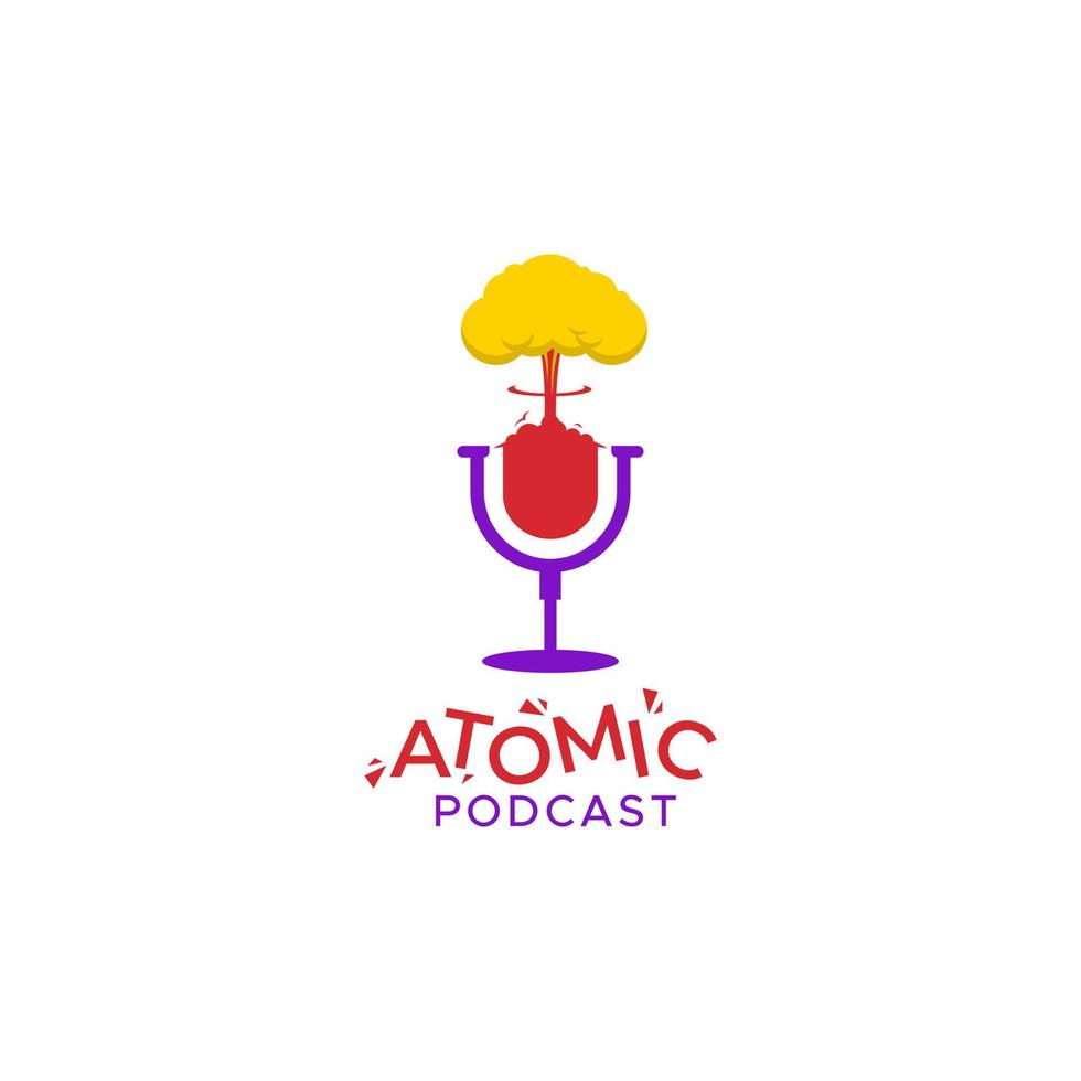 Podcast logo template vector