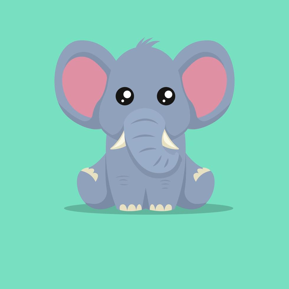 Cute elephant illustration vector