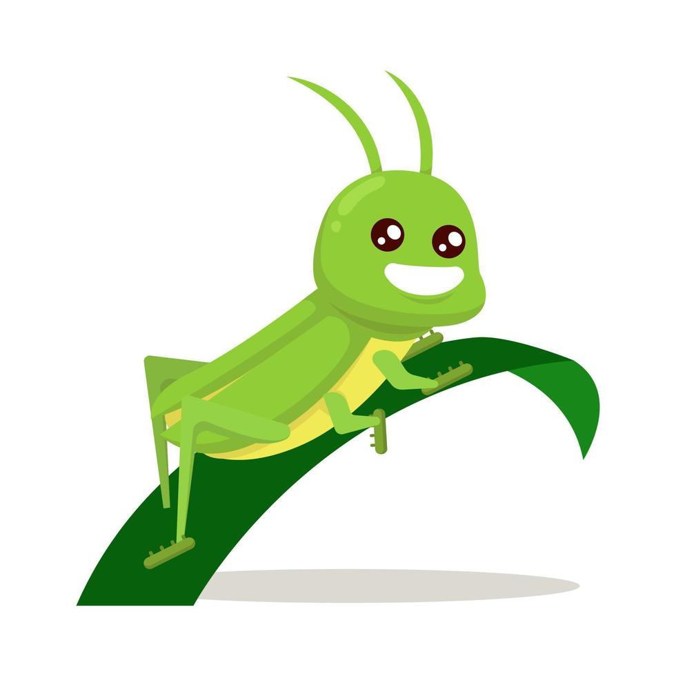 Grasshopper cute logo vector