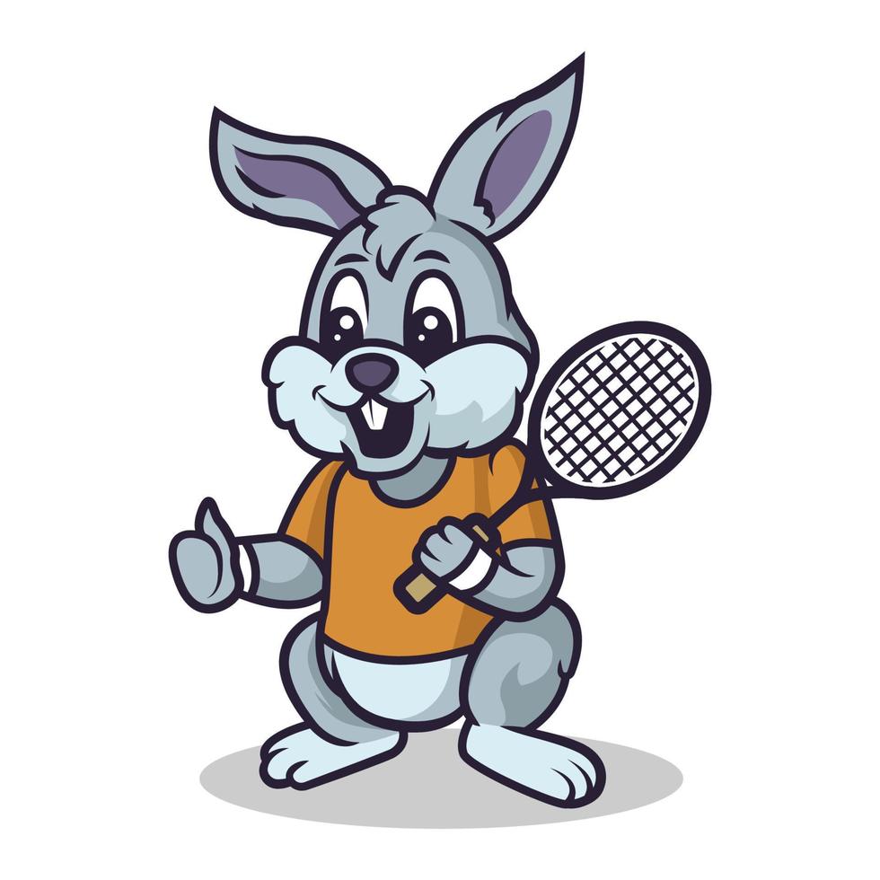 Cute bunny mascot sport related design vector