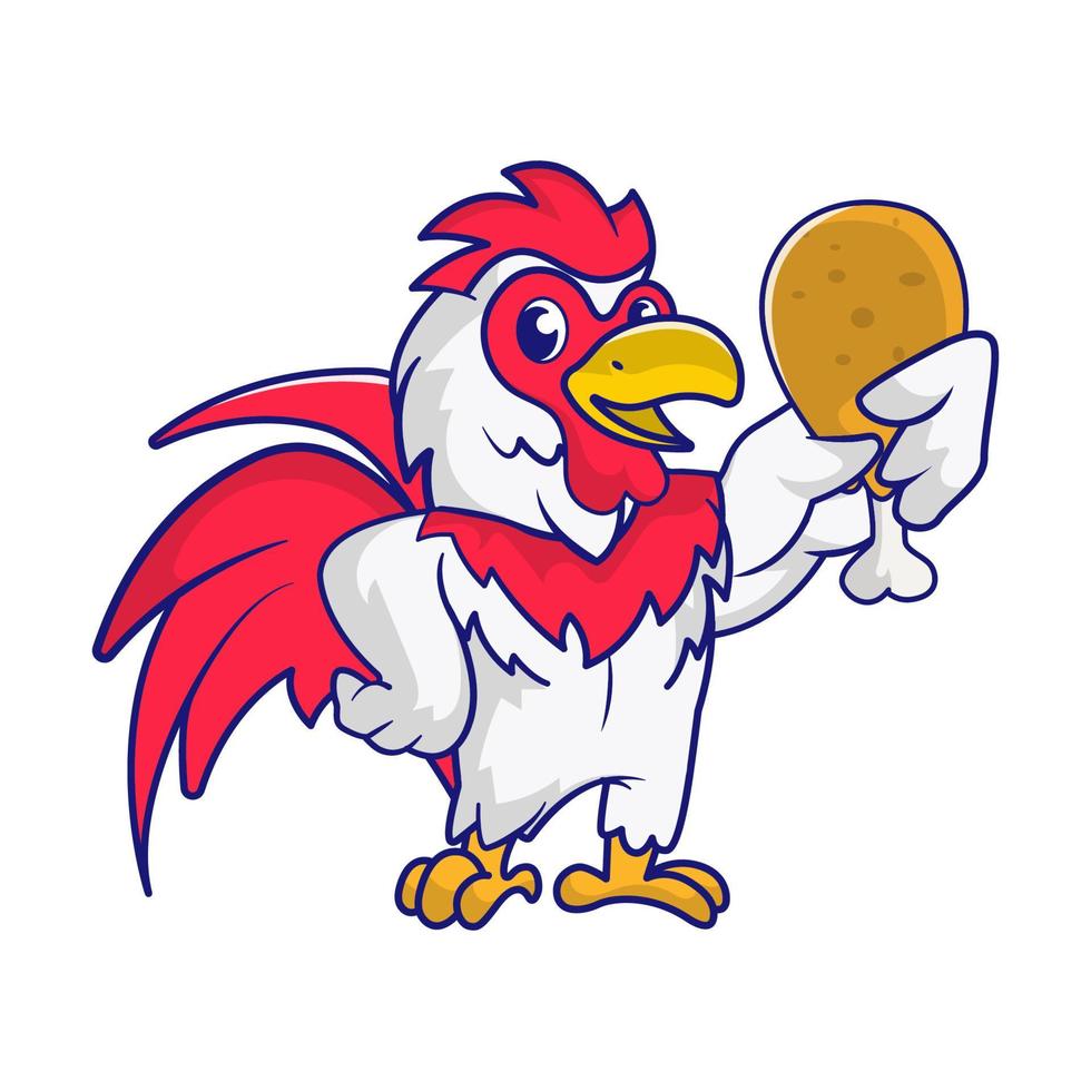 lindo diseño de mascota de pollo vector