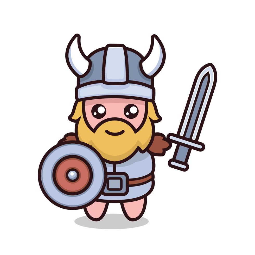 linda mascota vikinga vector