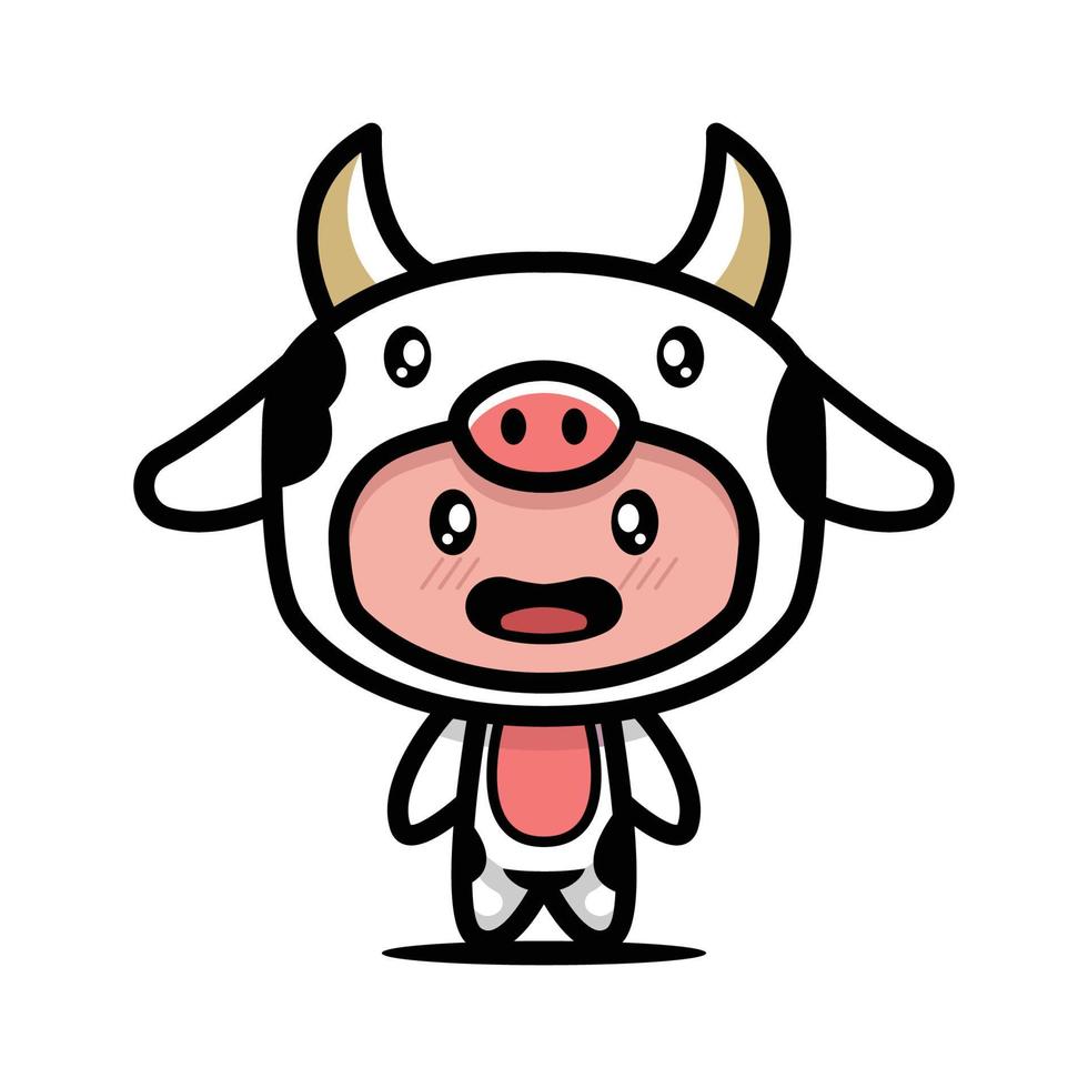 Cute kid with animal costume vector