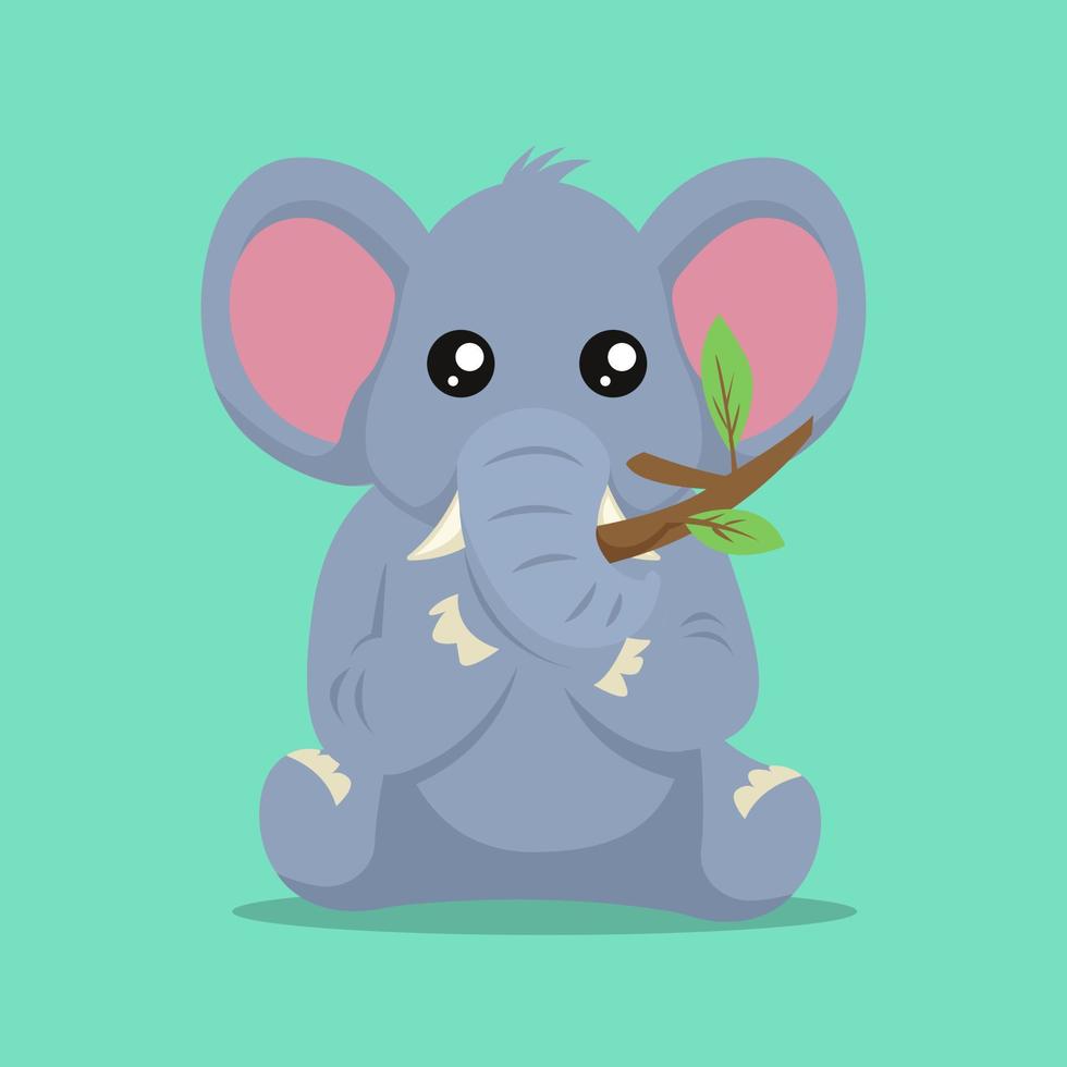 Cute elephant illustration vector