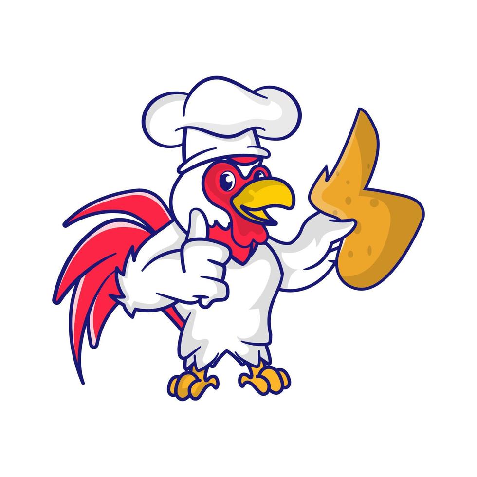 Cute chicken mascot design vector