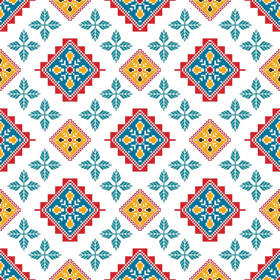 Ikat ethnic seamless pattern design. Aztec fabric carpet mandala ornaments textile decorations wallpaper. Tribal boho native ethnic turkey traditional embroidery vector background