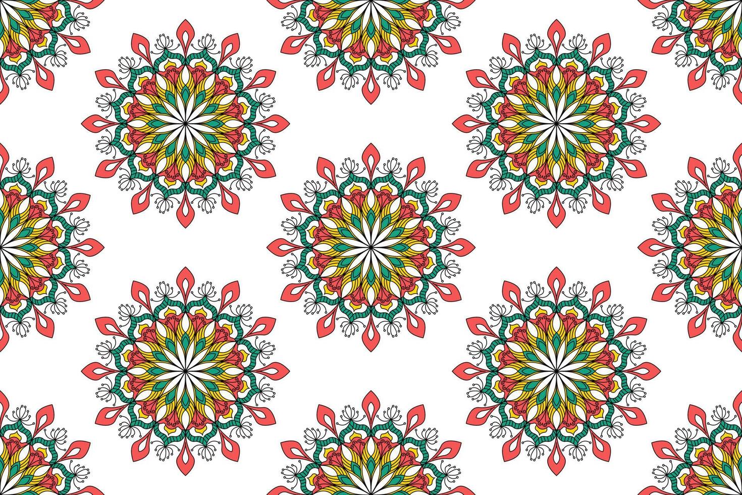Mandala abstract geometric ethnic seamless pattern design. Aztec fabric carpet mandala Textile decorations wallpaper. Tribal boho native mandala turkey traditional embroidery vector background.