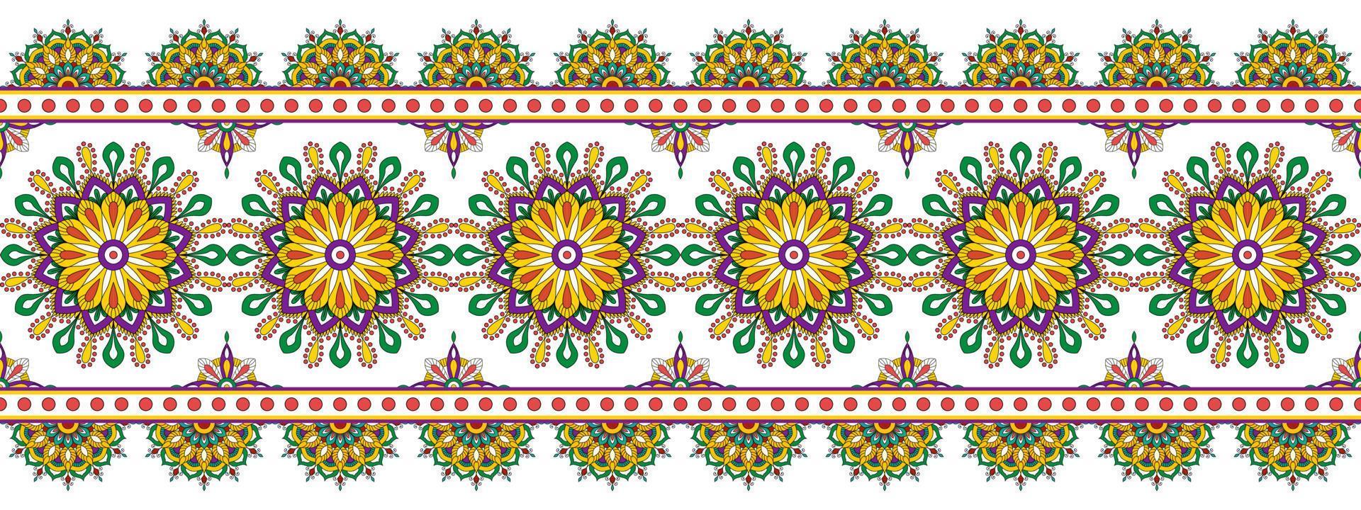 Mandala abstract geometric ethnic seamless pattern design. Aztec fabric carpet mandala Textile decorations wallpaper. Tribal boho native mandala turkey traditional embroidery vector background.