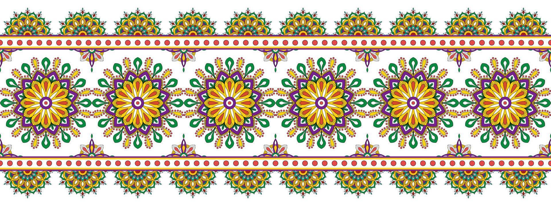 Mandala abstract geometric ethnic seamless pattern design. Aztec fabric carpet mandala Textile decorations wallpaper. Tribal boho native mandala turkey traditional embroidery vector background.