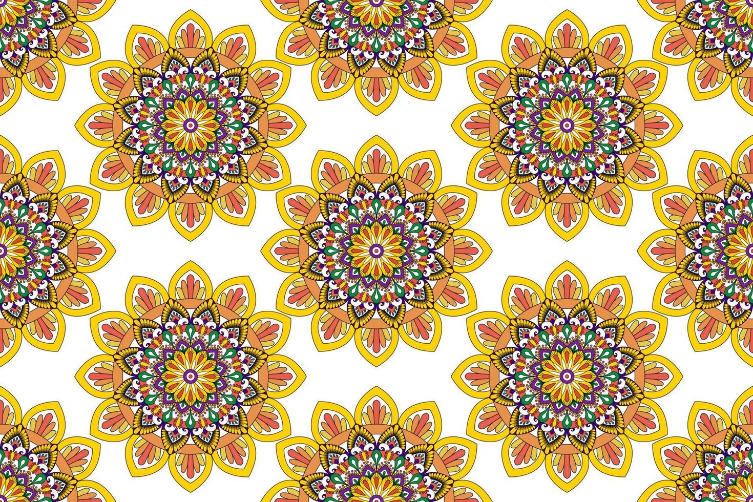 mandala abstracto geométrico étnico diseño de patrones sin fisuras. tela azteca alfombra mandala textiles decoraciones papel tapiz. tribal boho nativo mandala pavo bordado tradicional fondo vectorial. vector